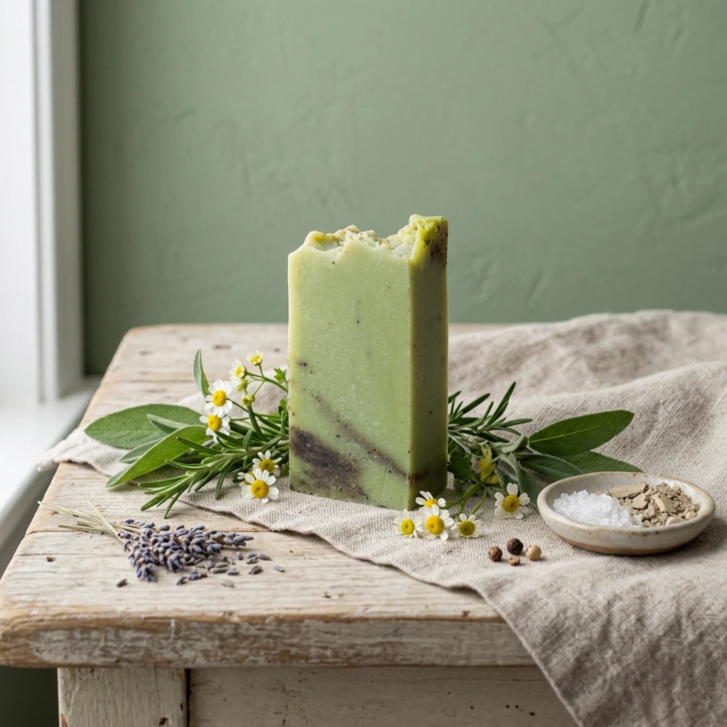 JABÓN ARTESANAL DE ÁRBOL DE TÉ Y TÉ VERDE