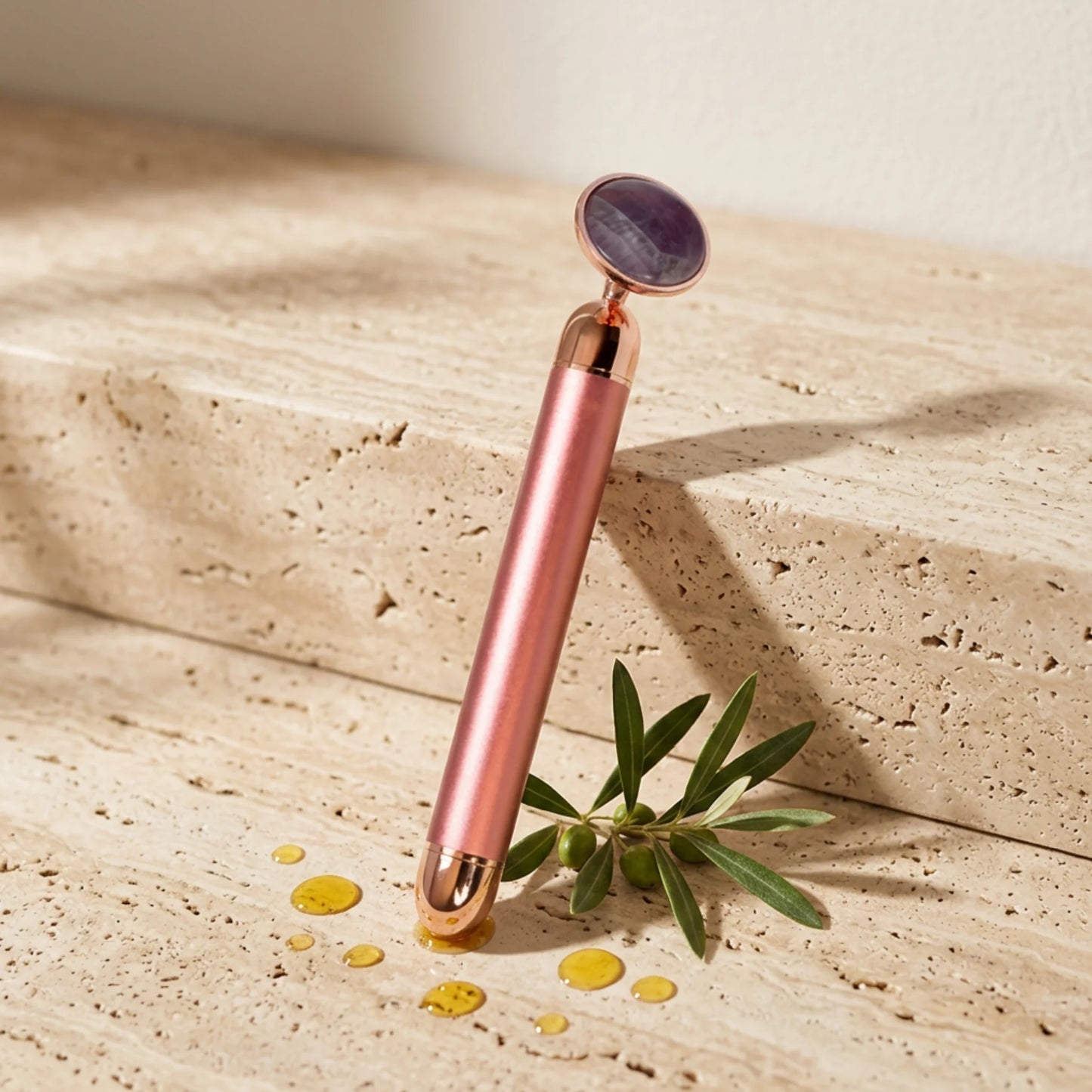 Elektrisches Gesichtsmassagegerät aus Amethyst-Naturstein