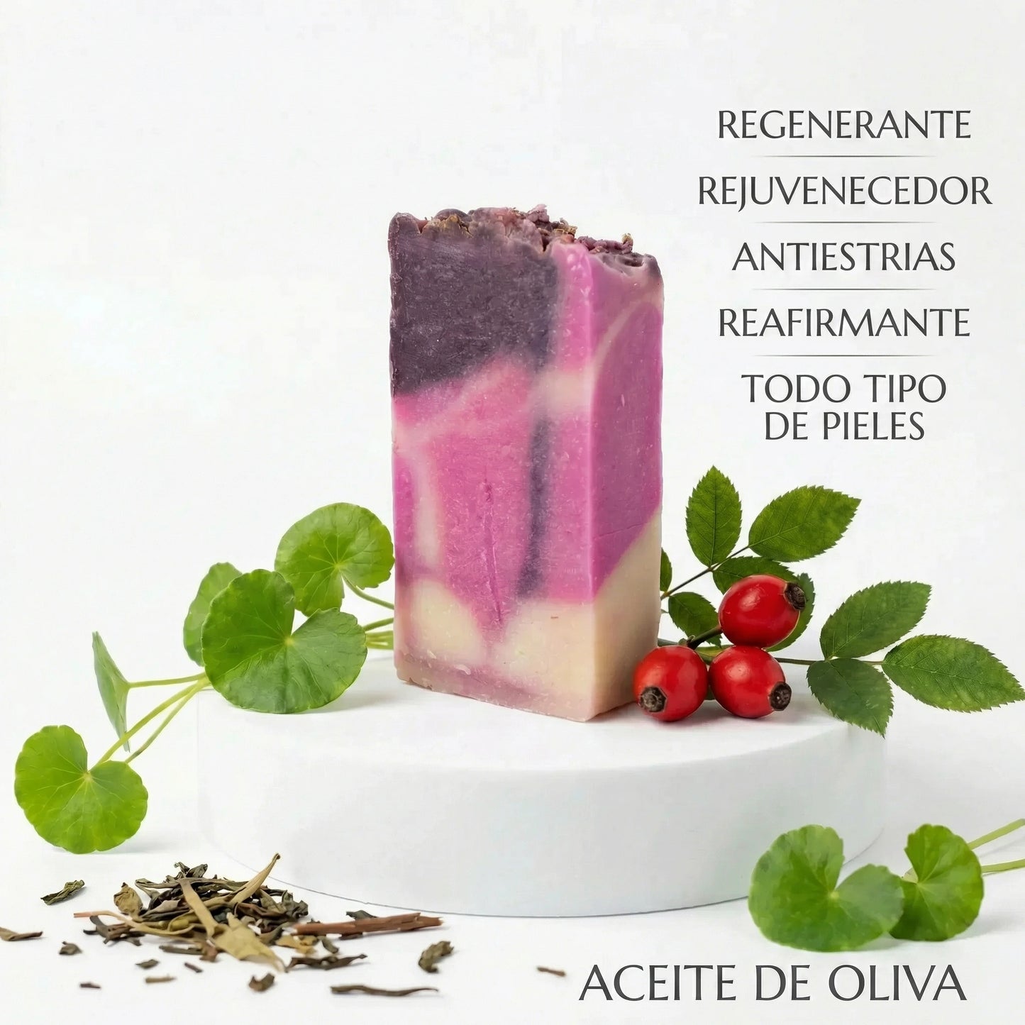 PASTILLA DE JABÓN DE CENTELLA ASIÁTICA Y ROSA MOSQUETA