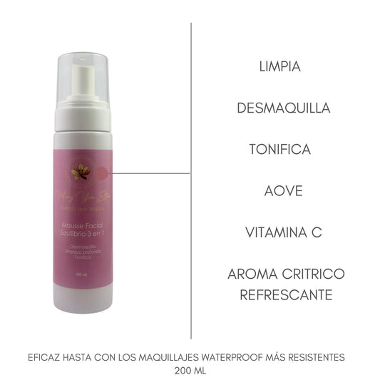 Mousse Limpiador Facial Equilibrio 3 en 1