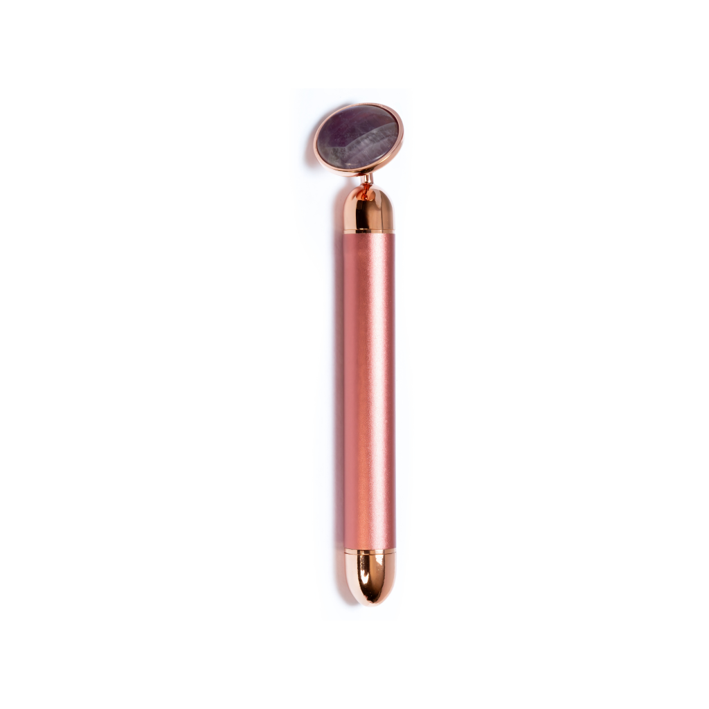 Masajeador facial electrico reafirmante efecto lifting con piedra de amatista